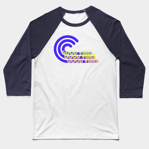 Ride the Good Vibes Wave Baseball T-Shirt by L'Appel du Vide Designs by Danielle Canonico